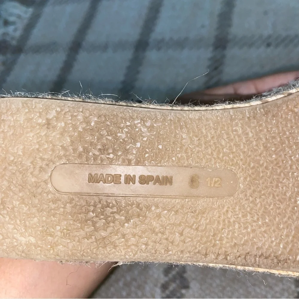 PICON Handmade Spain wedge espadrilles 6.5 fishnets sparkling sandals